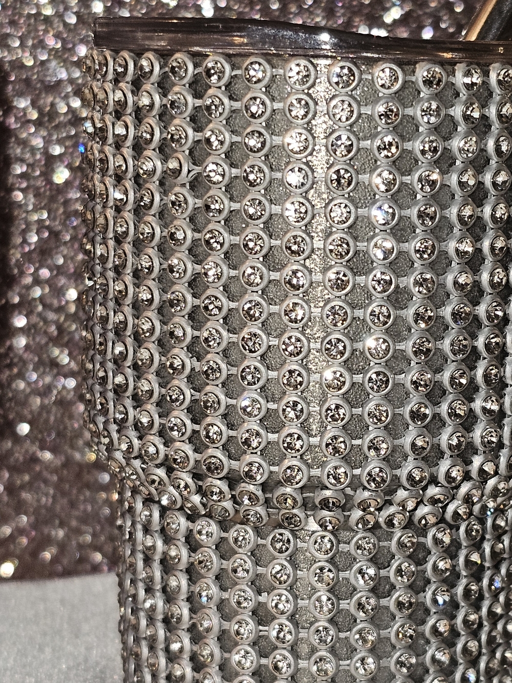 Rhinestone Bling Tumbler Duo with Metal Straws - Pink & Silver-Set Of 2 - Picture 3 of 4